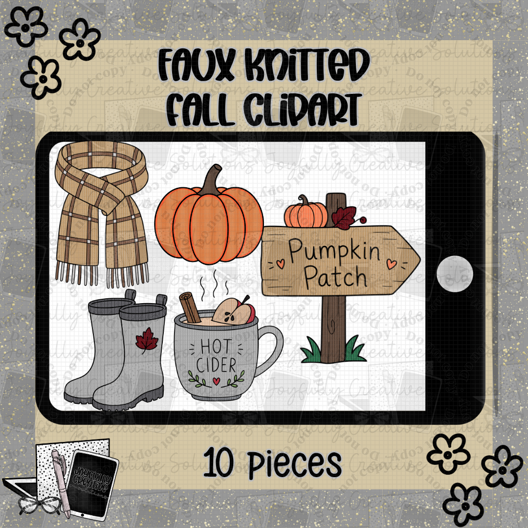 Faux Knitted Fall Clipart