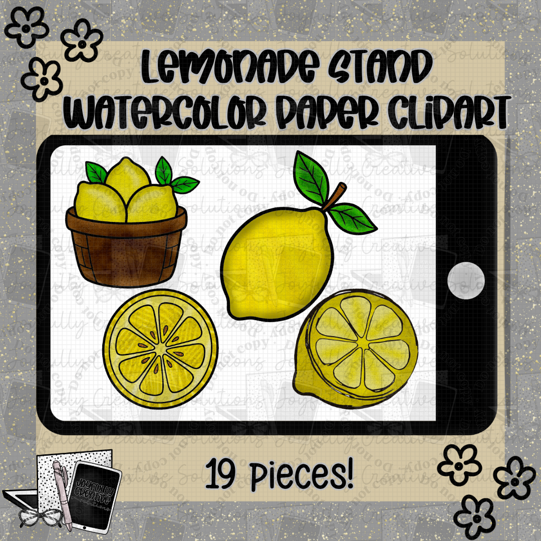 Lemonade Stand Watercolor Paper Texture Clipart