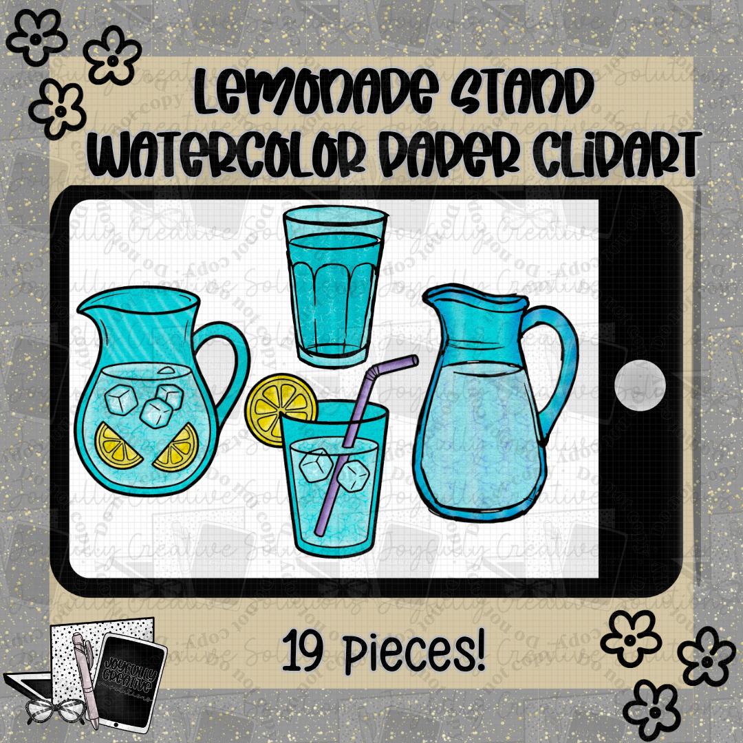 Lemonade Stand Watercolor Paper Texture Clipart