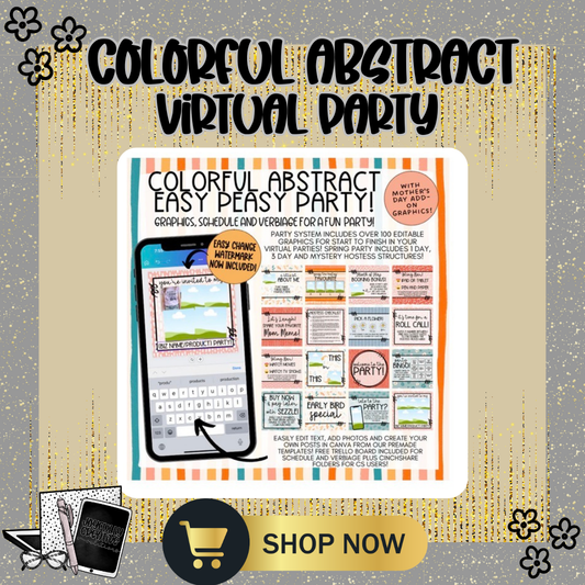 Colorful Abstract Themed Virtual Party