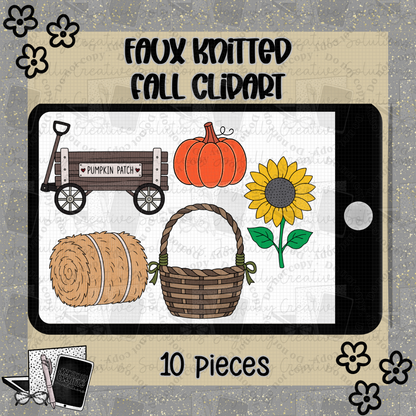 Faux Knitted Fall Clipart