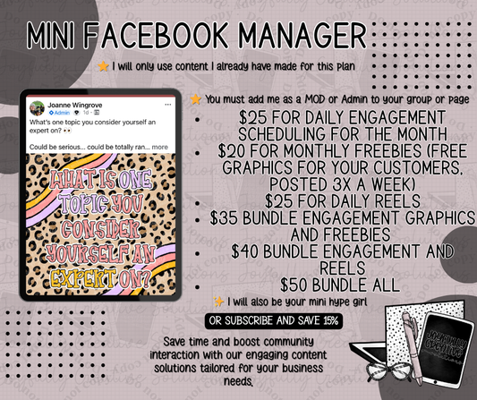 Mini Facebook Manager