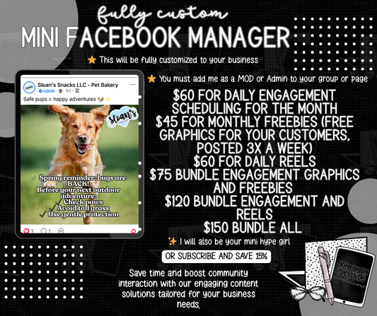 Fully Customized Mini Facebook Manager