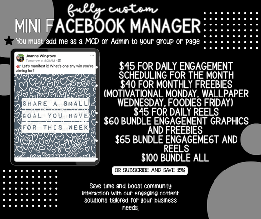 Fully Customized Mini Facebook Manager