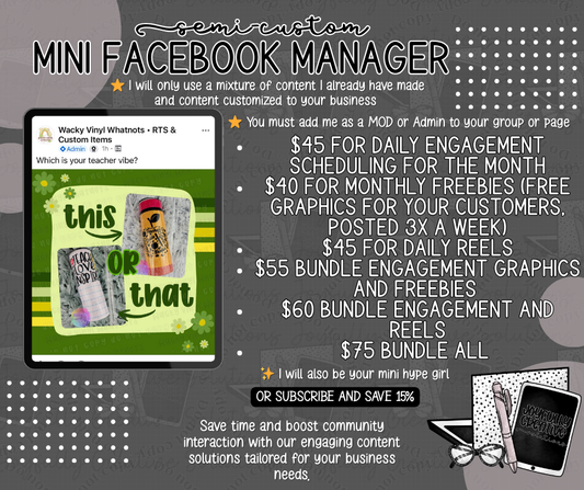 Semi-Customized Mini Facebook Manager